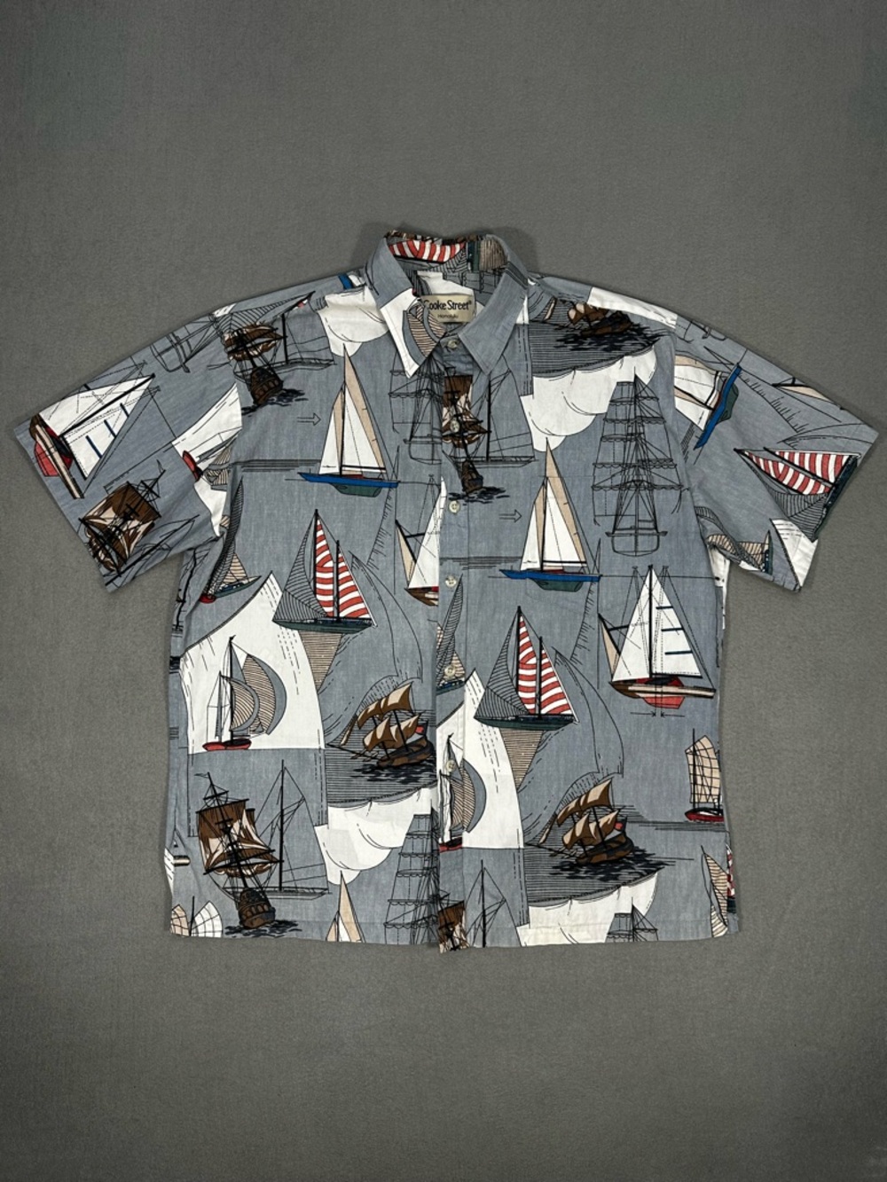 Vintage Cooke Street Honolulu Hawaiian Shirt Mens Large Made USA